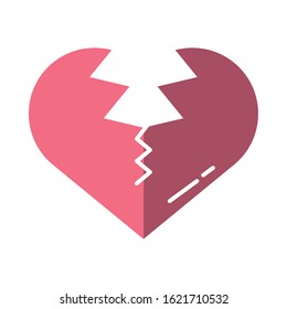 happy valentines day heart break vector illustration design