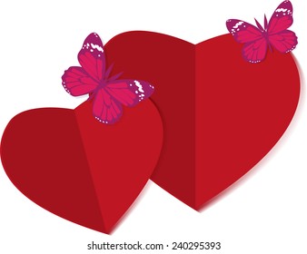Happy Valentines Day, Heart and butterflies