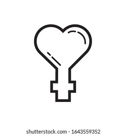 happy valentines day heart female gender line style vector illustration design
