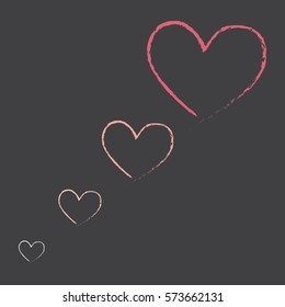 Happy Valentines Day Heart Hand Drawing Vector Chalkboard background.