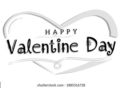 Happy Valentines day with heart icon