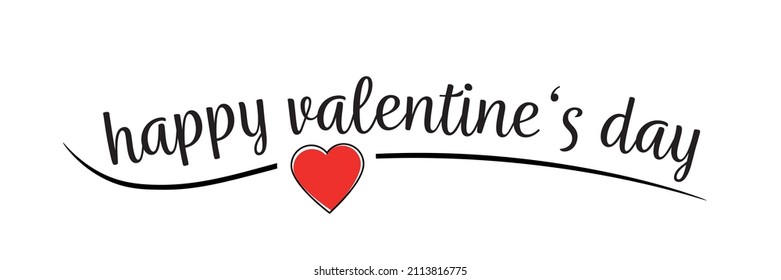 Happy Valentine's Day - Heart icon and text on a white background