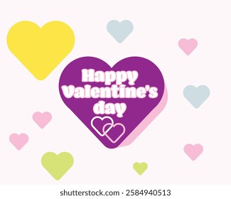 happy valentines day with heart icon