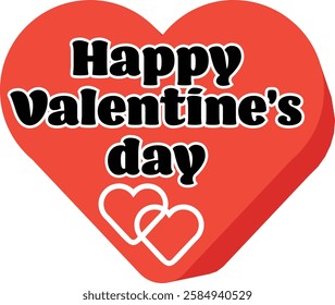 happy valentines day with heart icon