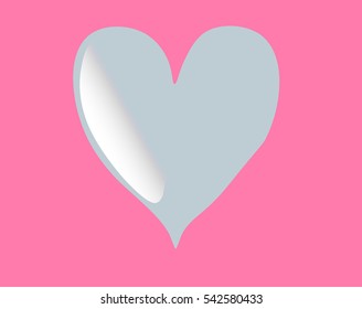 Happy Valentines Day heart icon design vector on pink background.