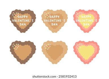 Happy valentine's day heart illustration set