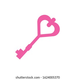 happy valentines day heart key vector illustration design