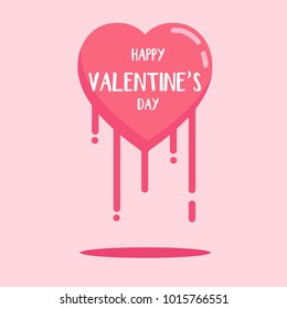 Happy Valentine's day and heart melted vector graphic background