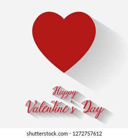 Happy valentine's day heart on white background, vector, illustration, eps file