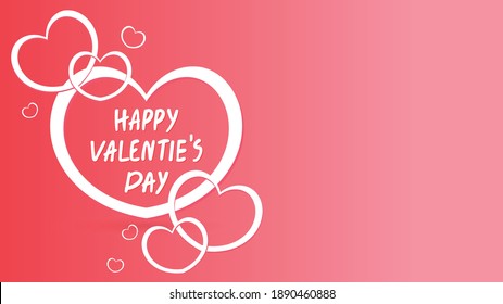 Happy Valentine's Day with heart  on  pink background with copy space ,Vector illustration EPS 10