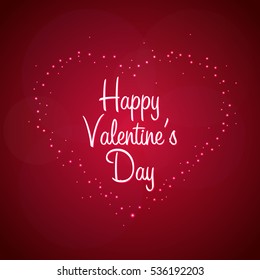 Happy Valentines Day. Heart on red background. Vector illustration