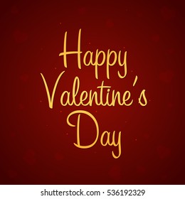 Happy Valentines Day. Heart on red background. Vector illustration