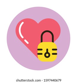happy valentines day heart padlock vector illustration design