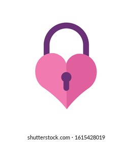 happy valentines day heart padlock vector illustration design