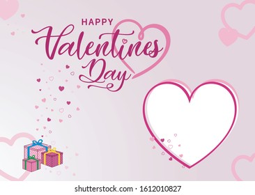 happy valentine's day heart pattern and typography 