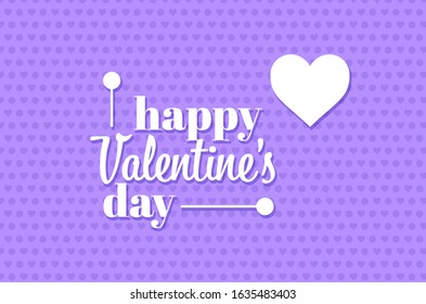 Happy Valentines Day - Heart Pattern Purple