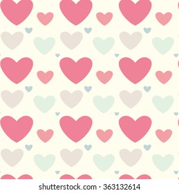 Happy Valentine's Day Heart Pattern. Vector Illustration.