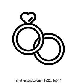 happy valentines day heart in proposal rings vector illustration design