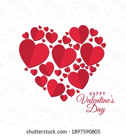 Happy valentines day heart shape romantic greeting card, typography poster with modern calligraphy background Vector Illustration templates