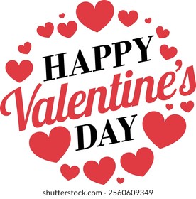 Happy Valentines Day heart shape vector illustration for 14th february