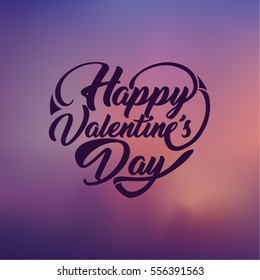 Happy Valentine's Day. Heart shaped typographical design. Greeting card.