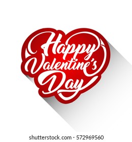 Happy Valentines Day. Heart shaped typographical design.