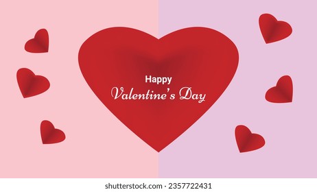 Happy Valentine's Day with Heart and Text