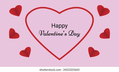 Happy Valentine's Day with Heart and Text