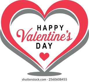 Happy Valentines Day heart vector illustration for 14th february