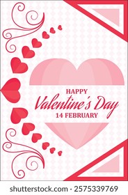 Happy valentines day heart vector background template