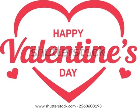 Happy Valentines Day heart vector illustration. Romantic design for celebrating valentine's Day
