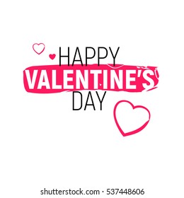 Happy Valentine's Day with hearts 