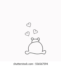 Happy Valentine's Day hearts animal sketch