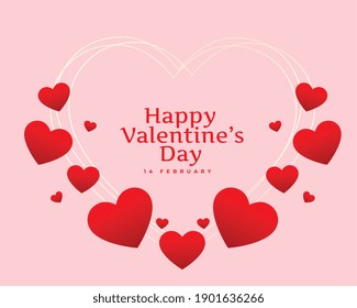 happy valentines day hearts card design