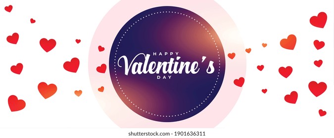 happy valentines day hearts decorative banner design
