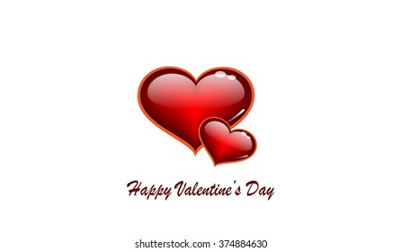 Happy Valentine's Day Hearts Glosy