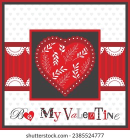 Happy valentine's day with hearts and lettering