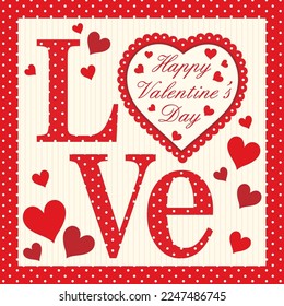 Happy valentine's day with hearts and love text