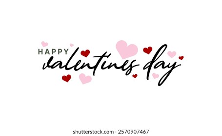Happy Valentines Day Hearts Love Romantic Pink Red Design