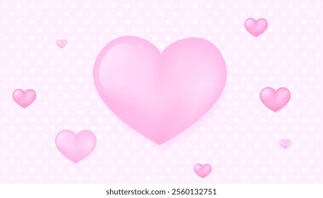 Happy Valentines Day with hearts on abstract background design.
