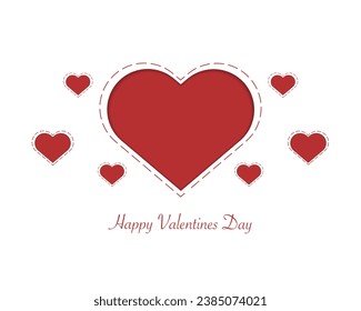 Happy Valentines Day With Hearts Paper