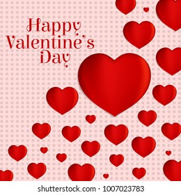 Happy Valentine's day with hearts pattern background