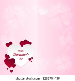 Happy Valentine's Day and heart-shaped design elements On a pink background, vector illustration