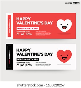 Happy Valentine's Day Here's A Gift Card with Voucher Promotional Code and Heart Illustration