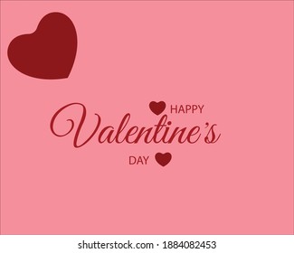 Happy Valentine`s Day, holiday card with heart and lettering