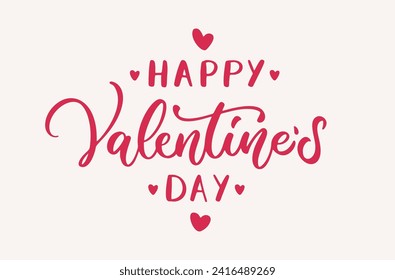 Happy Valentine's Day holiday lettering. Drawn text for card, banner, poster design