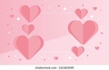 Happy Valentines Day. A holiday of love. Cute and beautiful illustration with color hearts. The traditional time for romantic dates, as well as shopping on sales. Free space for text. Postcard, poster
