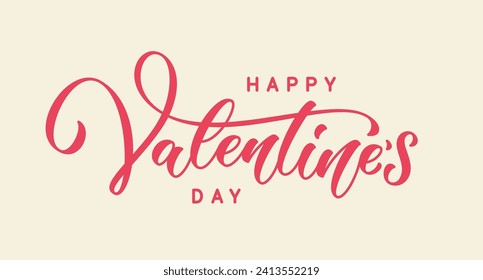 Happy Valentine's Day holiday text. Unique holiday calligraphy for card design. Cute lettering for Valentine's Day