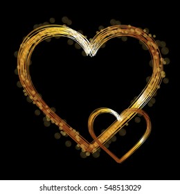 Happy Valentines Day. Holiday vector illustration of shiny heart path isolated. Valentines day decoration element for design. glowing background