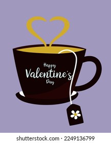 Happy Valentine's Day of Hot Drink and Daisy